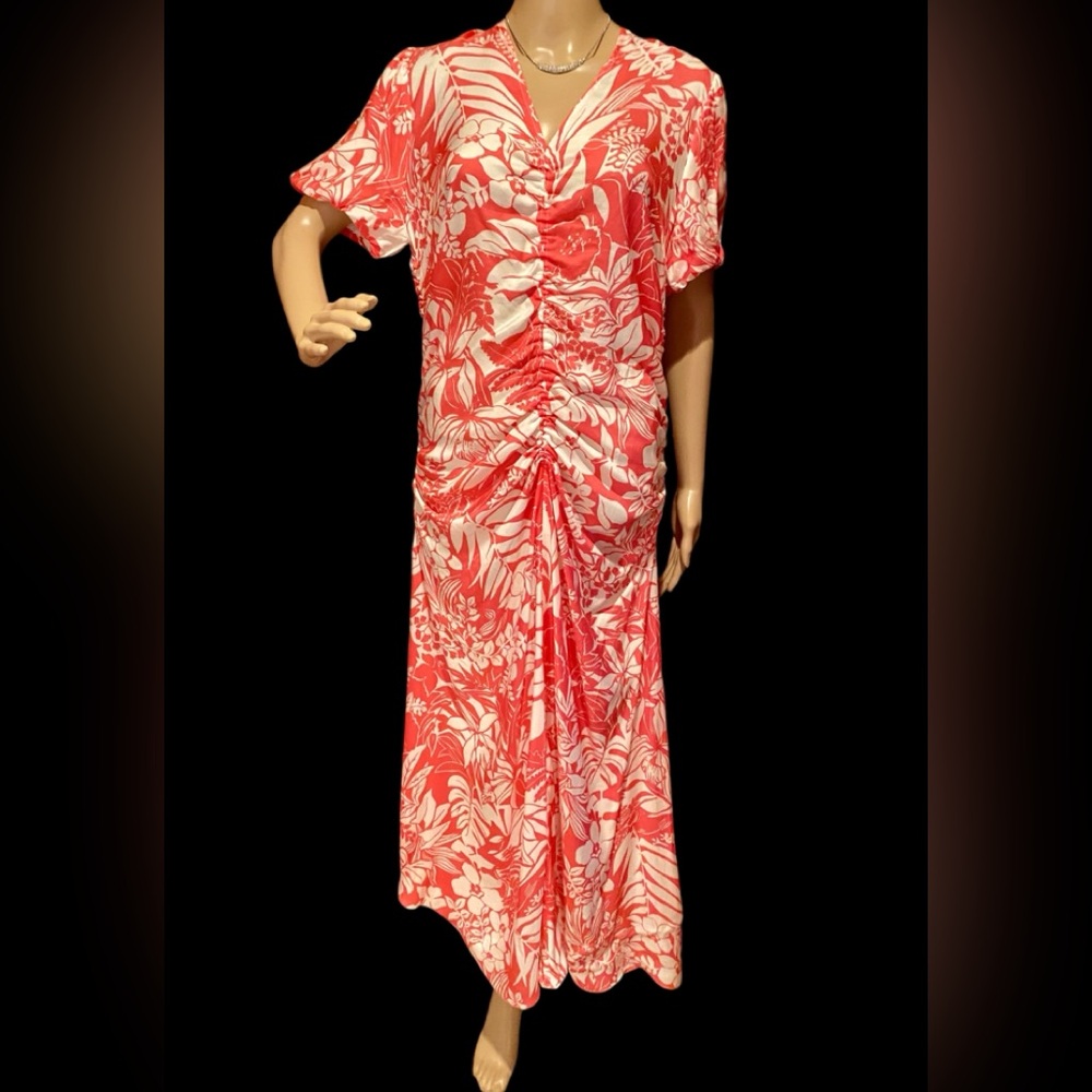 Pink and white NWT long casual dress